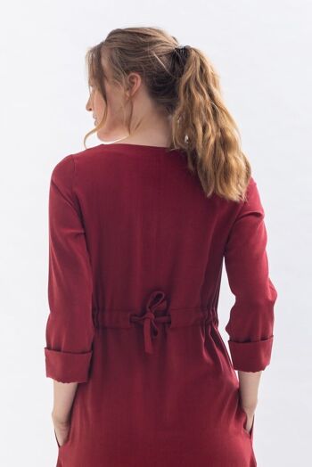 Robe "WAR-RIS" en rouge en Tencel 5