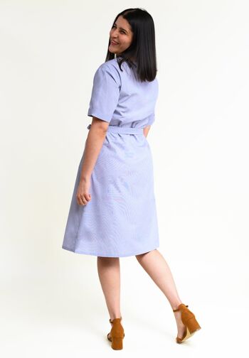 Robe d'été mi-longue avec manches Ed-daa en bleu clair en 100% coton biologique 2