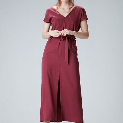 Maxikleid "STEL-LA" in Bordeaux aus Tencel