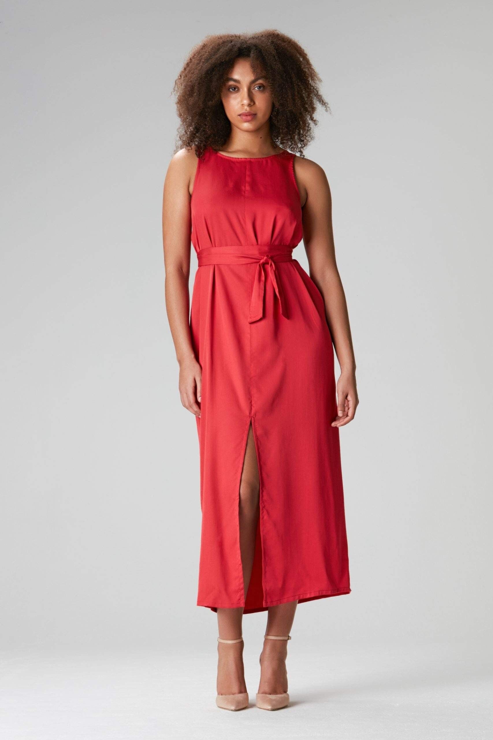 Maxi dress "TULPINA" in red made of Tencel