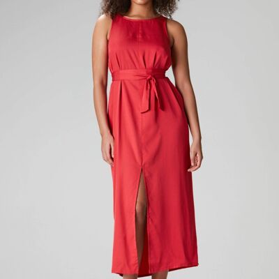 Maxi vestido "TULPINA" en rojo de Tencel