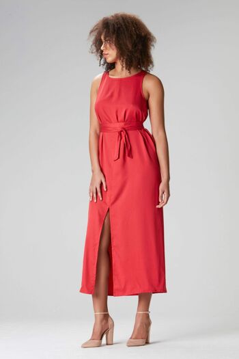Maxi robe "TULPINA" en rouge en Tencel 2
