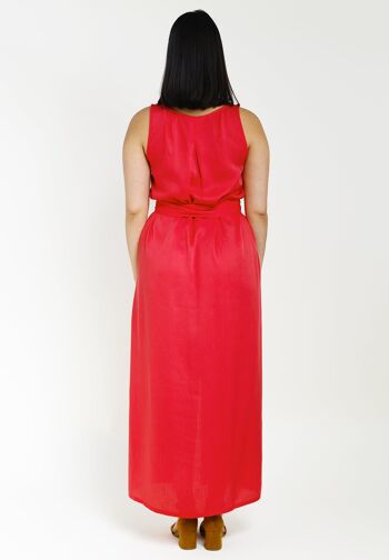 Maxi robe "TULPINA" en rouge en Tencel 3