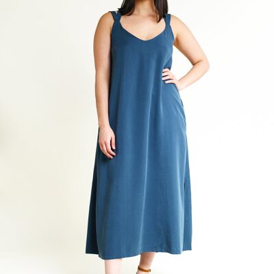 Maxikleid O-TERE in Petrol aus Tencel