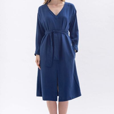 Midi dress "CO-CO" in blue made of Tencel
