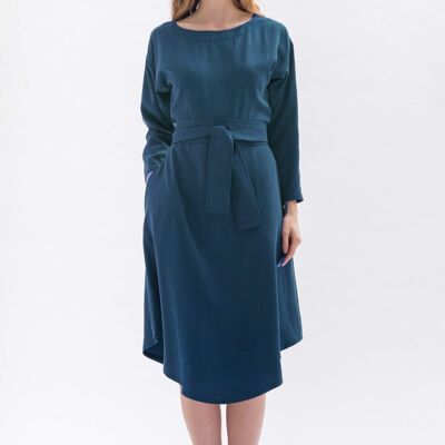 Midi dress "DIA-NAA" in green made of Tencel