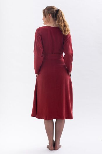 Robe midi "FRAN-CES" rouge merlot en Tencel 6