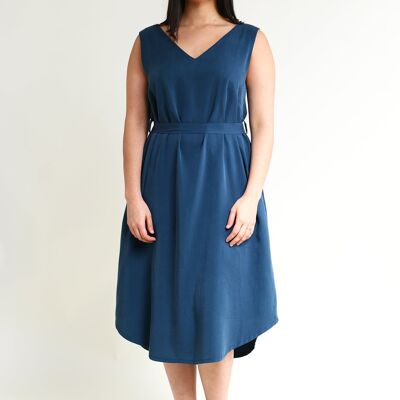 Midi dress "LAU-RAA" in petrol made of Tencel