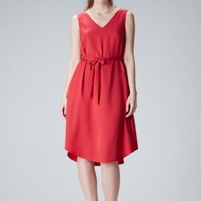 Robe midi "LAU-RAA" en rouge en Tencel