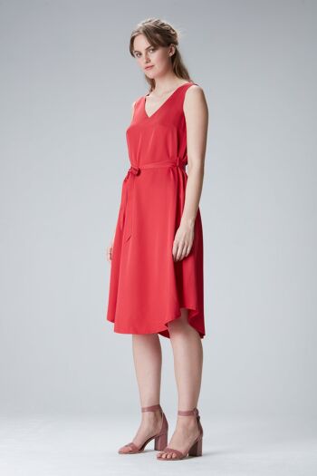 Robe midi "LAU-RAA" en rouge en Tencel 2