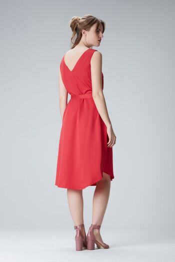 Robe midi "LAU-RAA" en rouge en Tencel 3