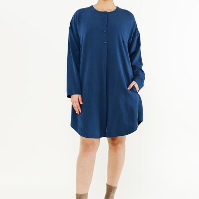 Oversize shirt dress "FINE" in blue made of Tencel