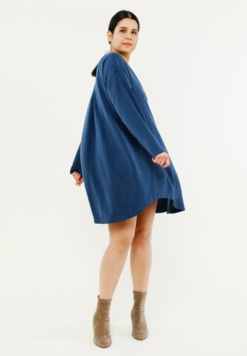 Robe chemise oversize "FINE" bleu en Tencel 4