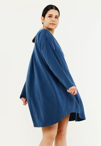 Robe chemise oversize "FINE" bleu en Tencel 5