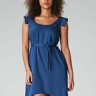 Robe d'été "MET-TE" bleu en 100% Tencel