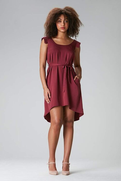 Sommerkleid "MET-TE" in Bordeaux aus 100% Tencel