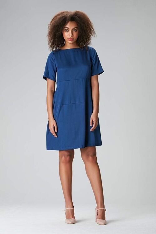 Sommerkleid mit Ärmeln "Lo-La" in Blau aus Tencel