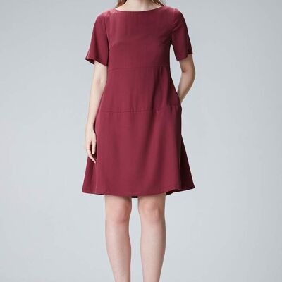 Robe d'été à manches "Lo-La" bordeaux en tencel