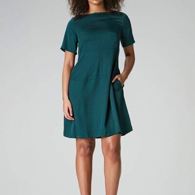 Summer dress with sleeves "Lo-La" in green made from 100% Tencel