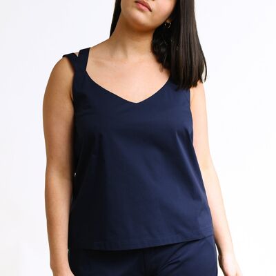 Top MA-LII in dark blue made from organic cotton