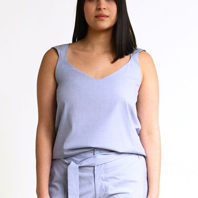 Top MA-LII bleu clair en coton biologique