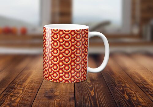 Orange Circles Retro Design Mug, Tea or Coffee Cup