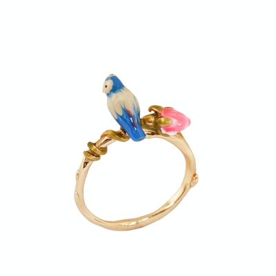 Handcrafted Fashion Enamel Parrot Rose Ring