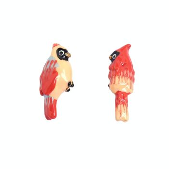 Boucles d'oreilles perroquet émail faites à la main boucles d'oreilles aiguille en argent 925 boucles d'oreilles asymétriques 4