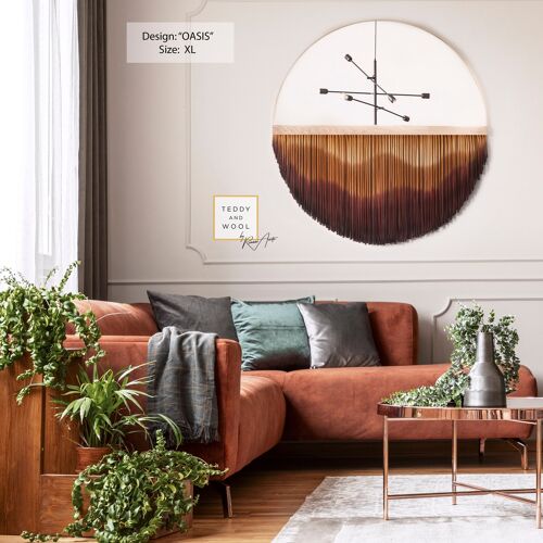 Designer Mirror Wall Hanging - Medium: Ø 31.5 - Oasis