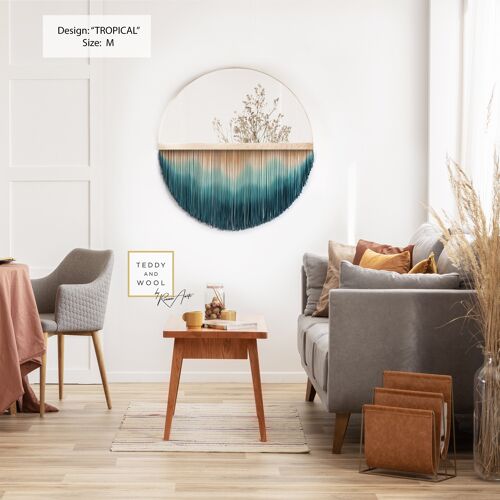 Designer Mirror Wall Hanging - Medium: Ø 31.5 - Tropical