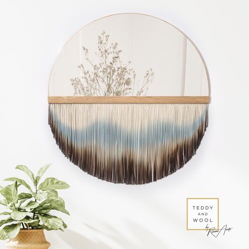 Designer Mirror Wall Hanging - XL: Ø 39.4 - Misty Mountain