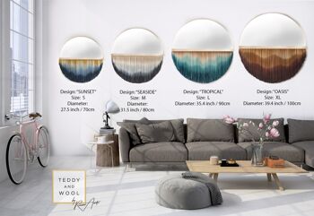 Miroir Design Tenture Murale - XL : Ø 39,4 - Coucher de Soleil 4