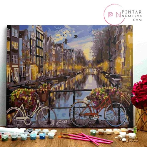 PINTURA POR NÚMEROS ® - Ámsterdam - (Paint by Numbers Framed 40x50cm)