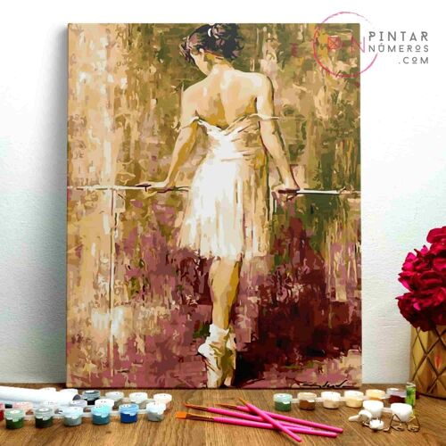 PINTURA POR NÚMEROS ® - Bailarina de ballet - (Paint by Numbers Framed 40x50cm)