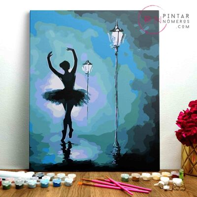 PEINTURE PAR NUMÉROS ® - Danseuse dans les lampadaires - (Peinture par Numéros Encadrée 40x50cm)