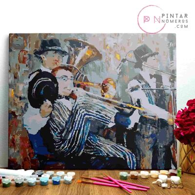 PAINTING BY NUMBERS ® - Musikband - (Malen nach Zahlen gerahmt 40x50cm)