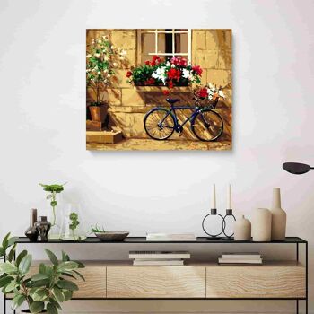 PEINTURE PAR NUMÉROS ® - Vélo avec fleurs - (Peinture par Numéros Encadrée 40x50cm) 2
