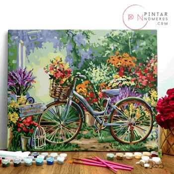 PEINTURE PAR NUMÉROS ® - Fleur Vélo - (Peinture par Numéros Encadrée 40x50cm) 1