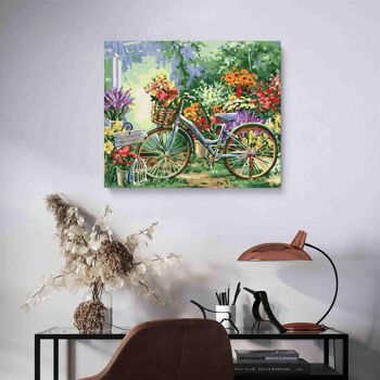 PEINTURE PAR NUMÉROS ® - Fleur Vélo - (Peinture par Numéros Encadrée 40x50cm) 2