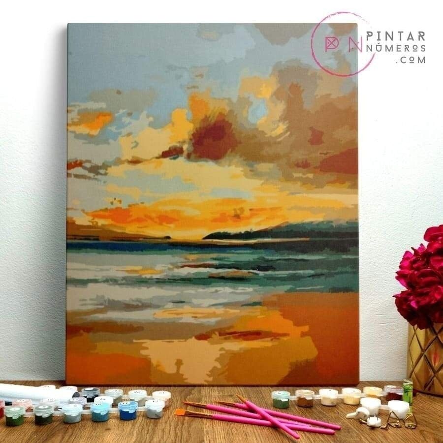 PINTURA POR NÚMEROS ® - Brisa Abstracta - (Paint by Numbers Framed 40x50cm)