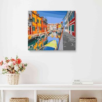 PEINTURE PAR NUMÉROS ® - Burano, Venise - (Peinture par Numéros Encadrée 40x50cm) 2