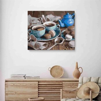 PEINTURE PAR NUMÉROS ® - Café et Macarons - (Peinture par Numéros Encadrée 40x50cm) 2