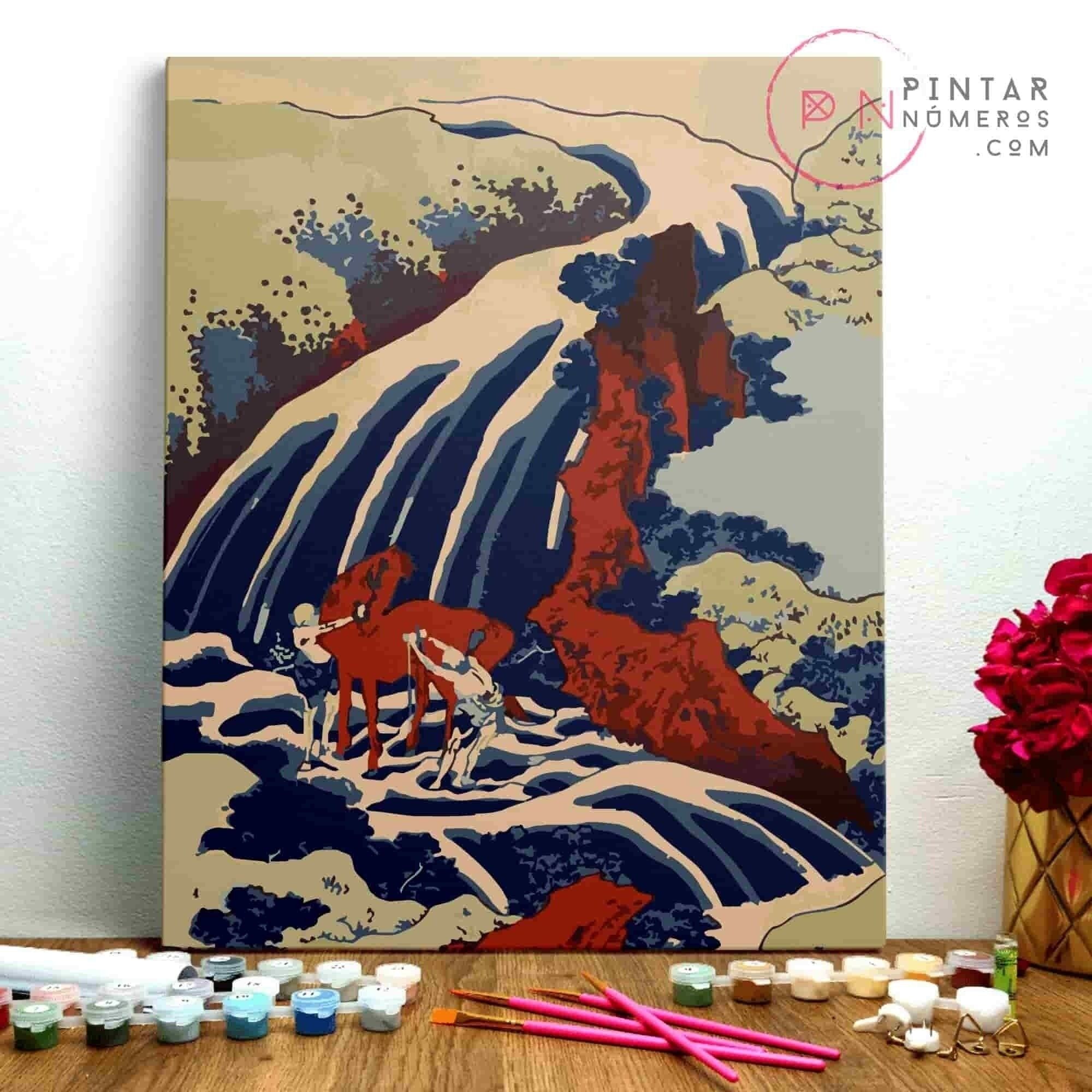 PINTURA POR NÚMEROS ® - Cascada en Yoshino - (Paint by Numbers Framed 40x50cm)