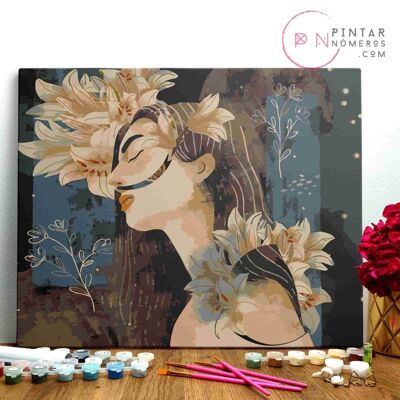 PAINTING BY NUMBERS ® - Principessa fiaba con gigli - (Paint by Numbers Framed 40x50cm)