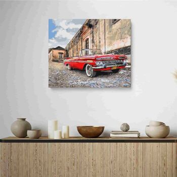 PEINTURE PAR NUMÉROS ® - Cuba Cabriolet Rouge - (Peinture par Numéros Encadrée 40x50cm) 2