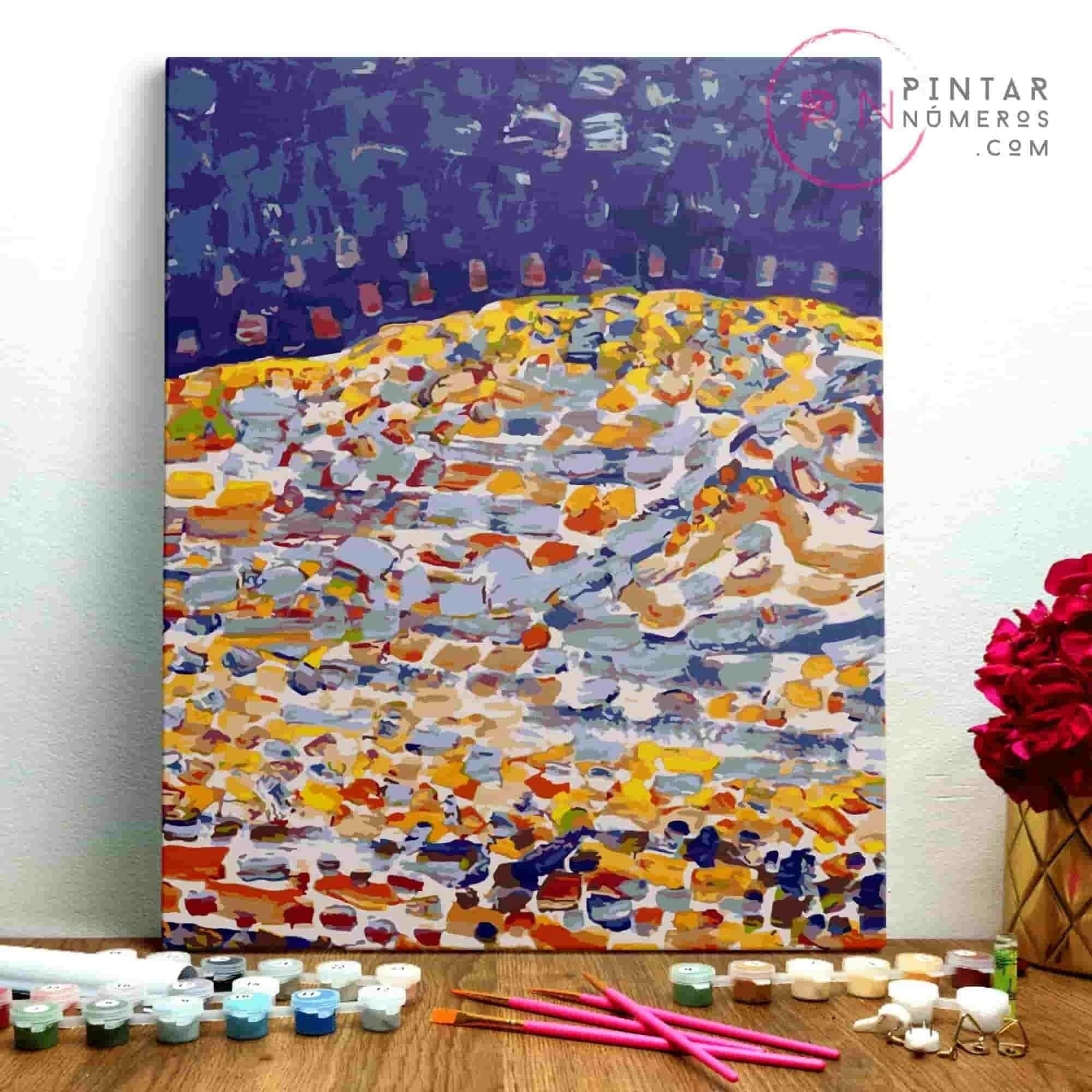 PINTURA POR NÚMEROS ® - Dune II  de Piet Mondrian - (Paint by Numbers Framed 40x50cm)