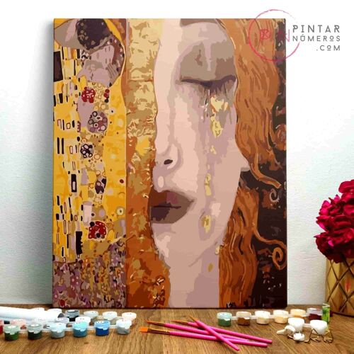 PINTURA POR NÚMEROS ® - El beso de Klimt - (Paint by Numbers Framed 40x50cm)