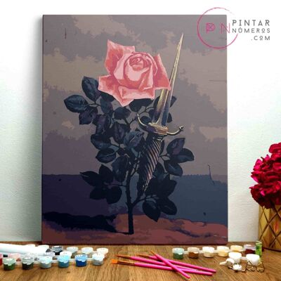 PAINTING BY NUMBERS ® - Der Schlag ins Herz von Renee Magritte - (Malen nach Zahlen gerahmt 40x50cm)