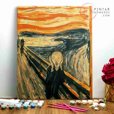 PAINTING BY NUMBERS ® - Der abstrakte Schrei von Edvard Munch - (Malen nach Zahlen gerahmt 40x50cm)