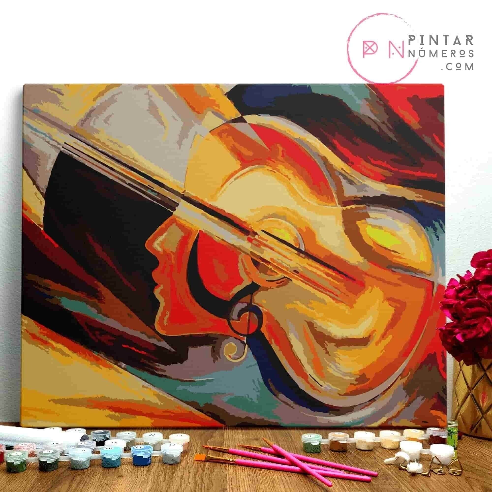 PINTURA POR NÚMEROS ® - El guitarrista - (Paint by Numbers Framed 40x50cm)